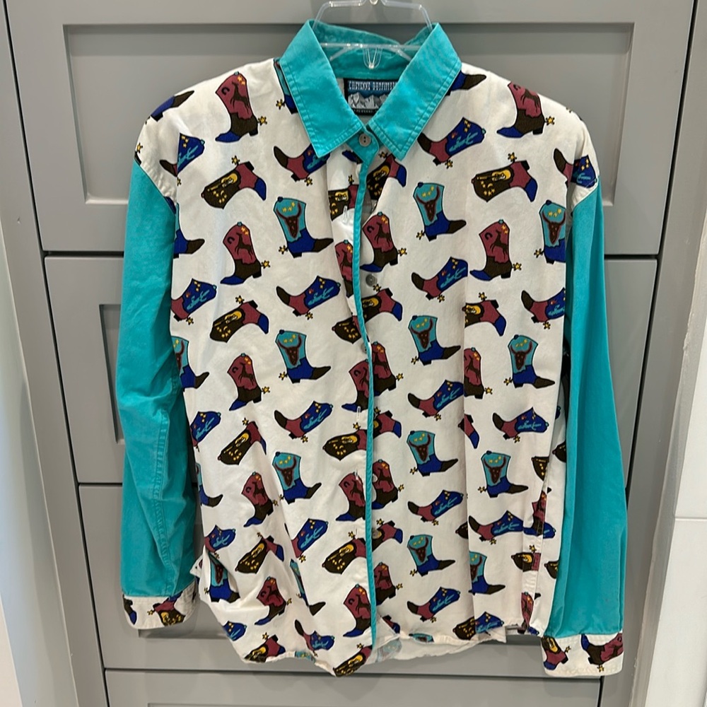 Vintage: long sleeved western boot shirt by Cheyenne Outfitters, Small